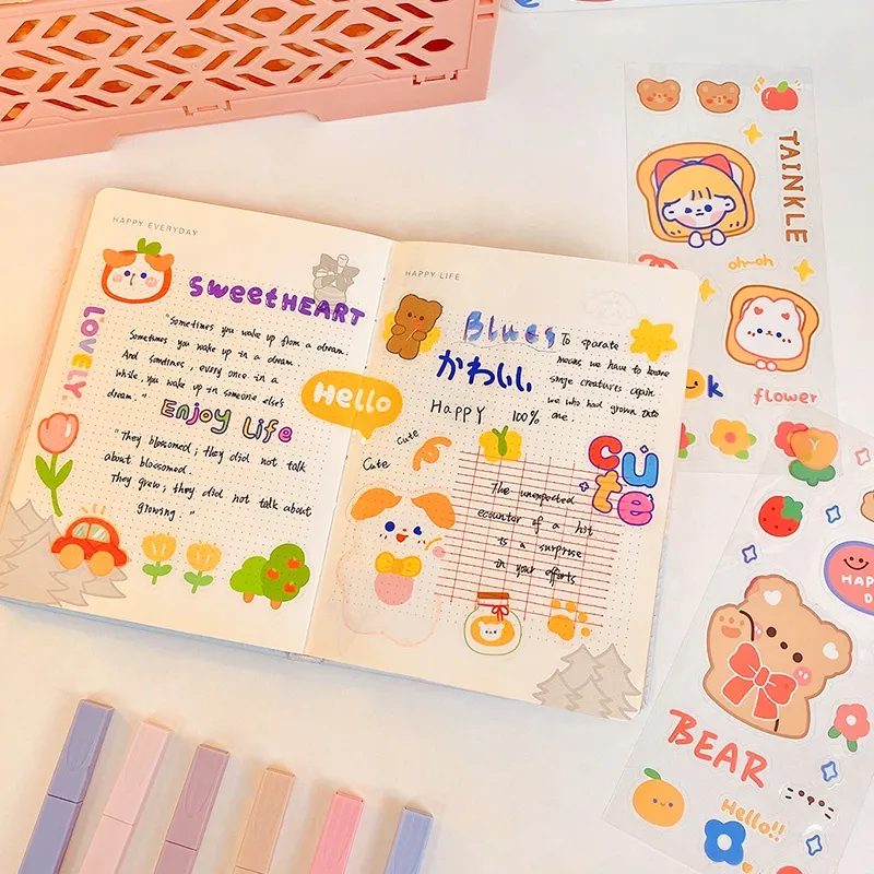 1149 Kids Stickers Cartoon Animal & Fruit Stickers Decorative Stickers For Books Use