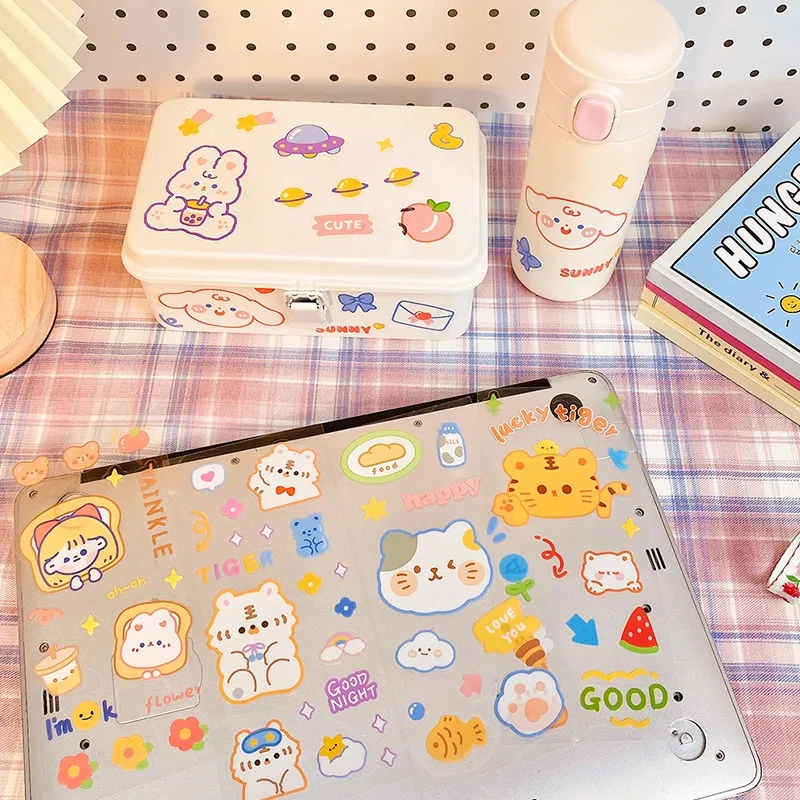 1149 Kids Stickers Cartoon Animal & Fruit Stickers Decorative Stickers For Books Use