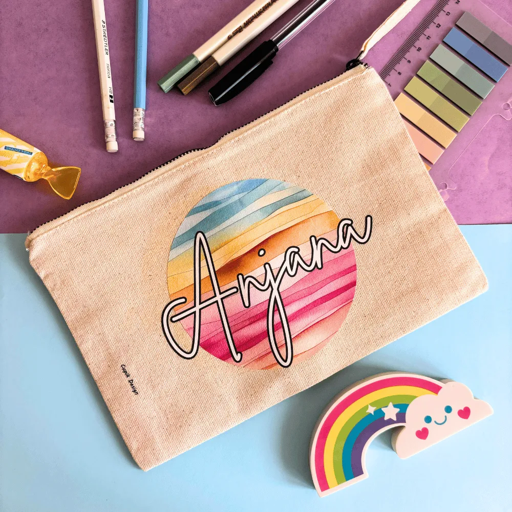 Colour Waves Pencil Case (Canvas)