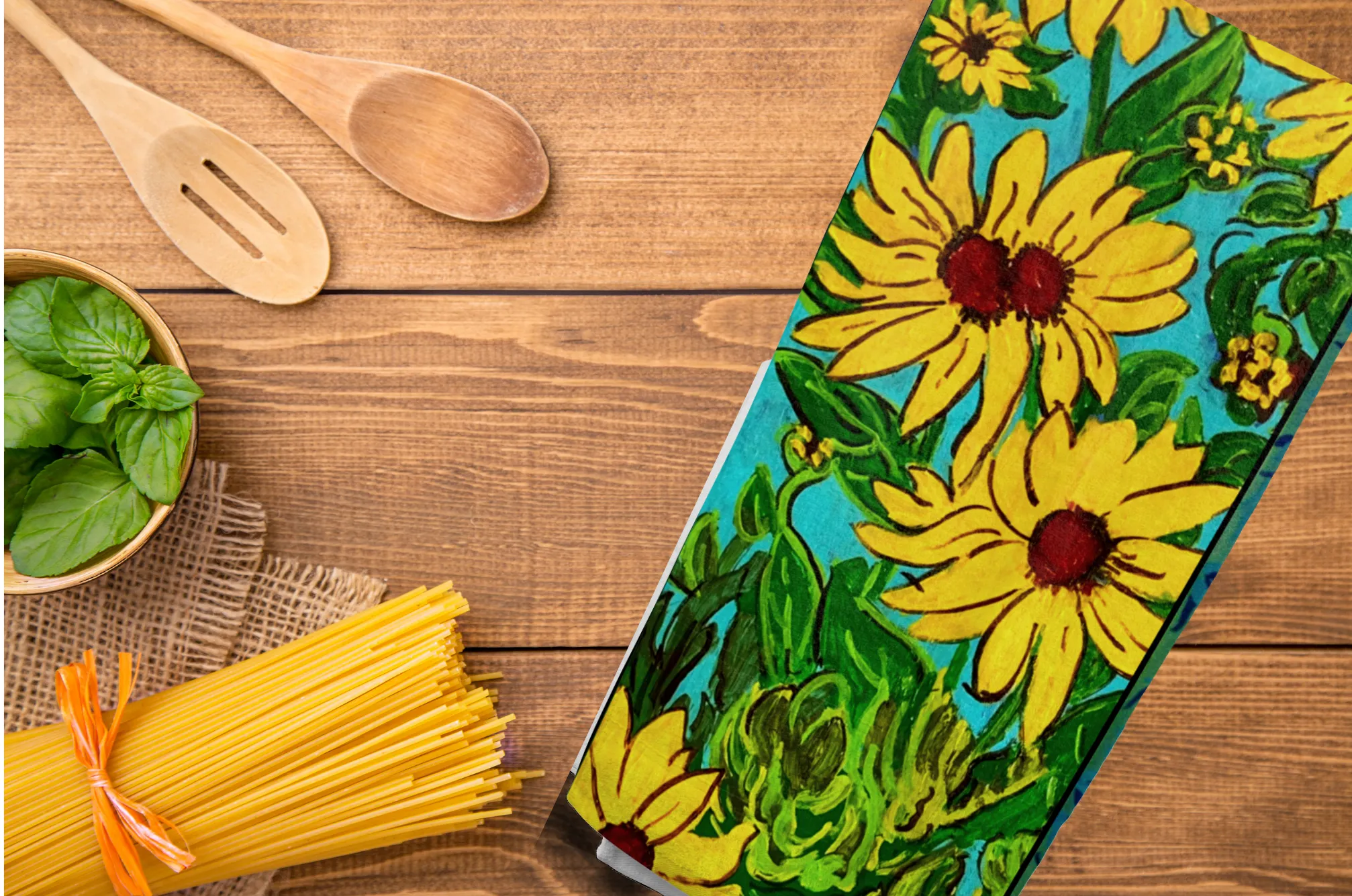 Cotton Tea Towel - Field of Sunflowers