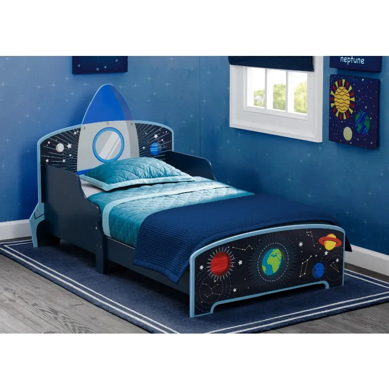 DAFIFY Kids Wooden Bed Space Adventures Rocket Ship