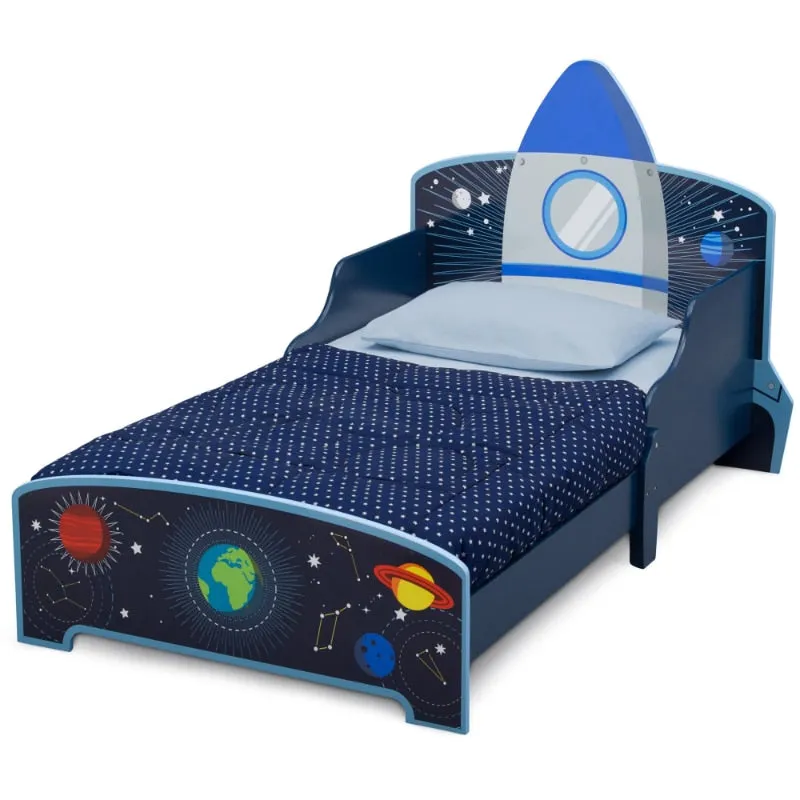 DAFIFY Kids Wooden Bed Space Adventures Rocket Ship