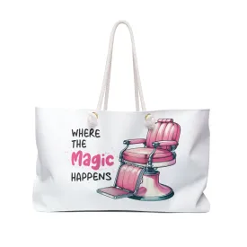Personalised/Non-Personalised Weekender Bag, Where the Magic Happens, Large Weekender Bag, Beach Bag, Book Bag