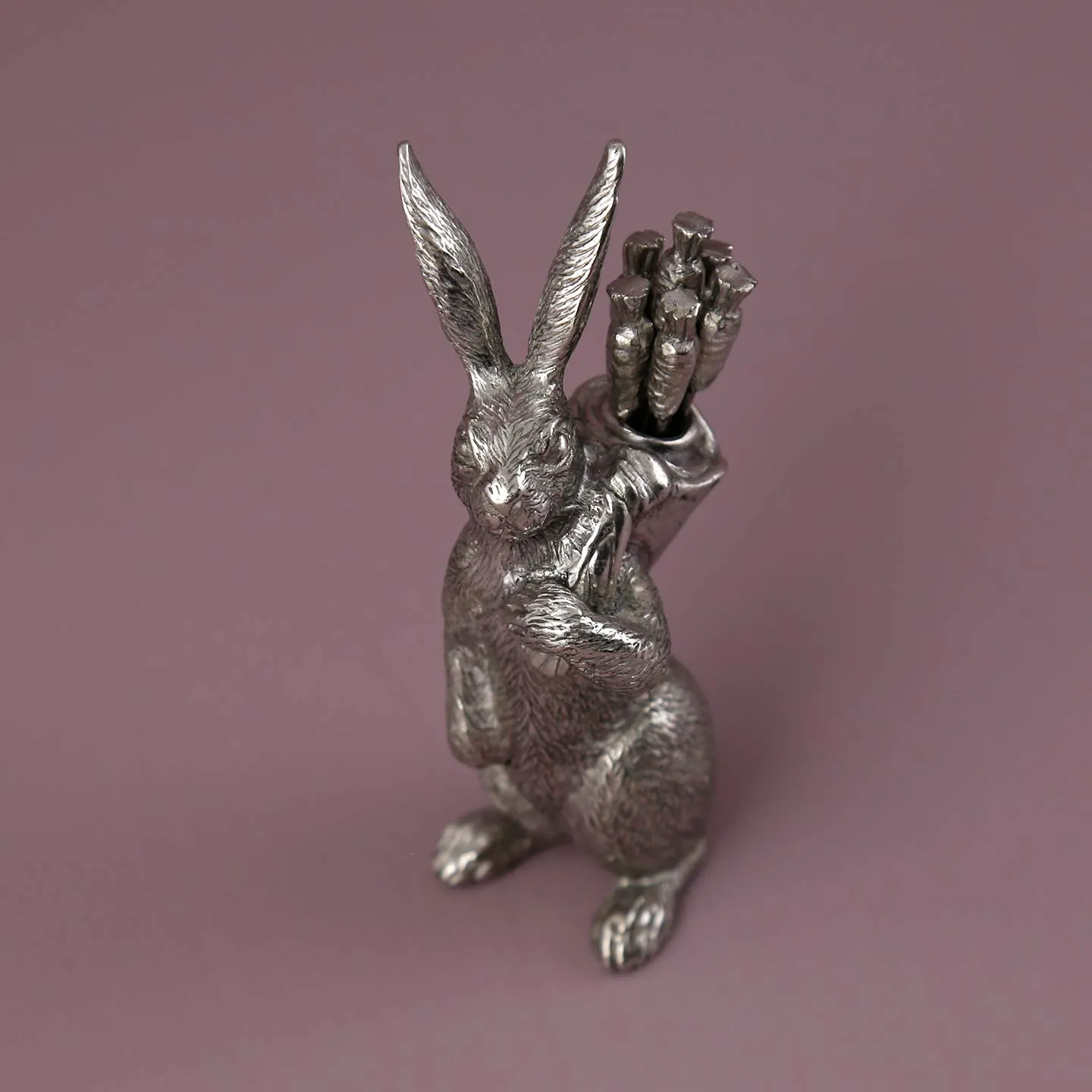 Pewter Cheese Picks Set / Rabbit